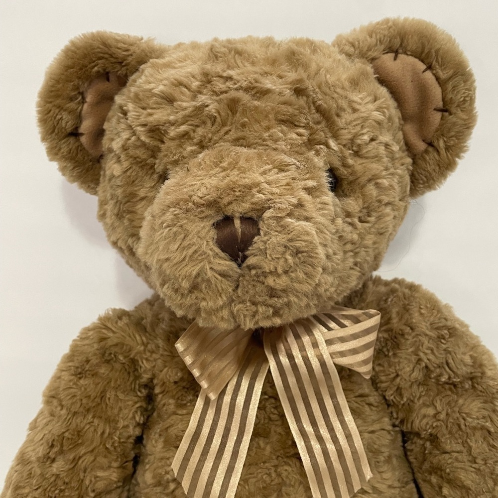 24” Plush Teddy Bear with Striped Bow